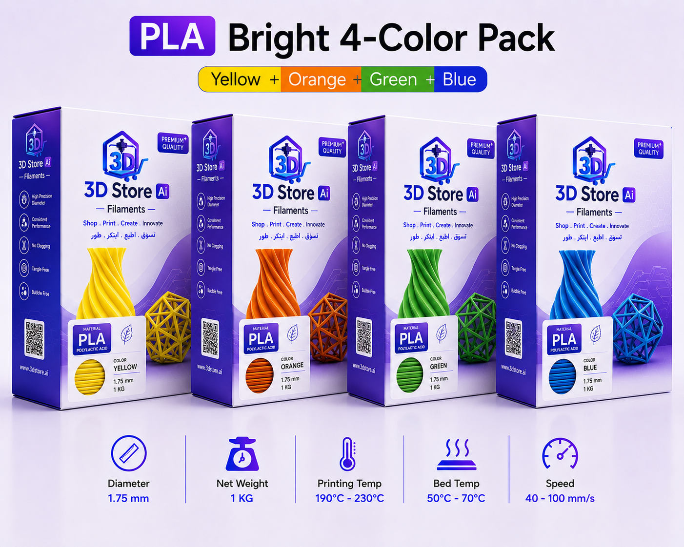 PLA Bright 4-Color Pack
